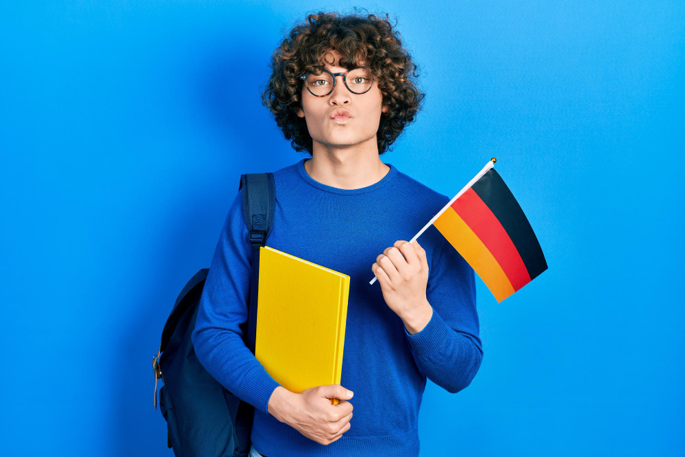 handsome-young-man-exchange-student-holding-germany-flag-looking-camera-blowing-kiss-being-lovely-sexy-love-expression